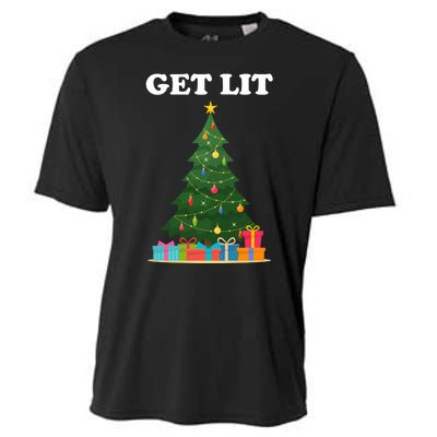 Get Lit Funny Christmas Cooling Performance Crew T-Shirt