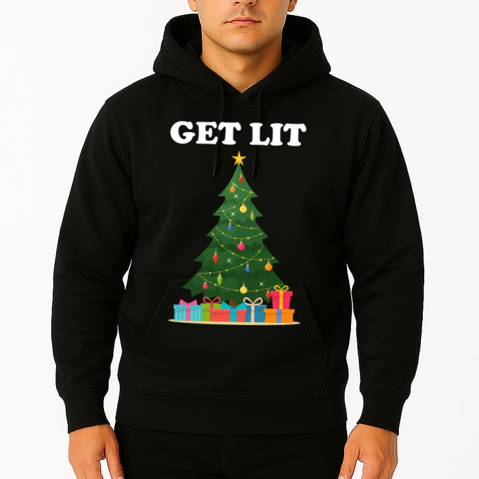 Get Lit Funny Christmas Hoodie