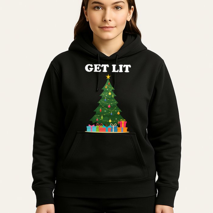 Get Lit Funny Christmas Hoodie
