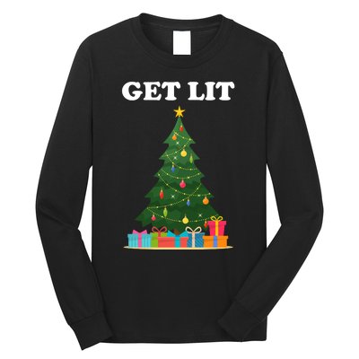 Get Lit Funny Christmas Long Sleeve Shirt