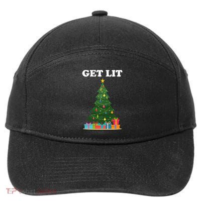 Get Lit Funny Christmas 7-Panel Snapback Hat