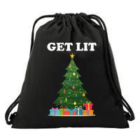 Get Lit Funny Christmas Drawstring Bag