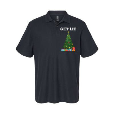 Get Lit Funny Christmas Softstyle Adult Sport Polo