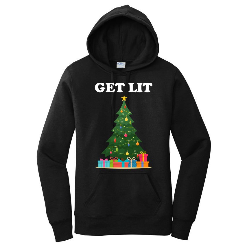 Get Lit Funny Christmas Women's Pullover Hoodie