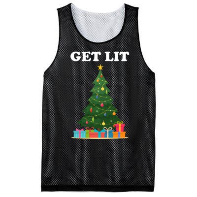 Get Lit Funny Christmas Mesh Reversible Basketball Jersey Tank