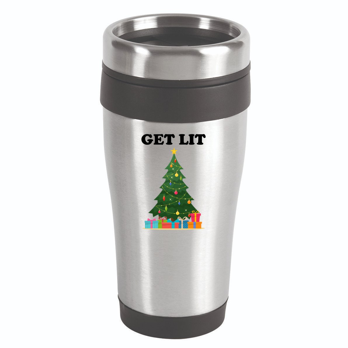 Get Lit Funny Christmas 16oz Travel Tumbler