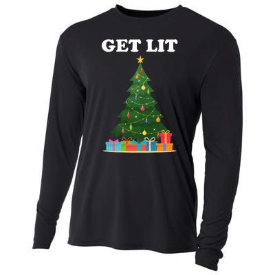 Get Lit Funny Christmas Cooling Performance Long Sleeve Crew