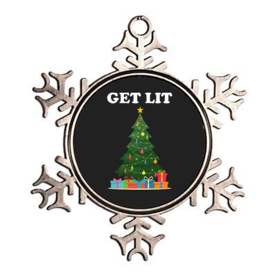 Get Lit Funny Christmas Metallic Star Ornament