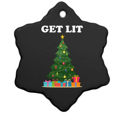 Get Lit Funny Christmas Ceramic Star Ornament