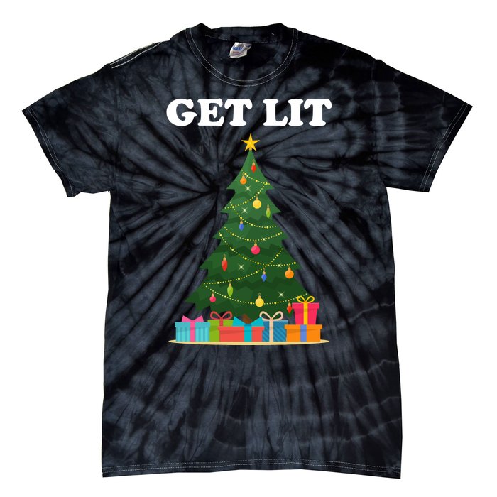 Get Lit Funny Christmas Tie-Dye T-Shirt