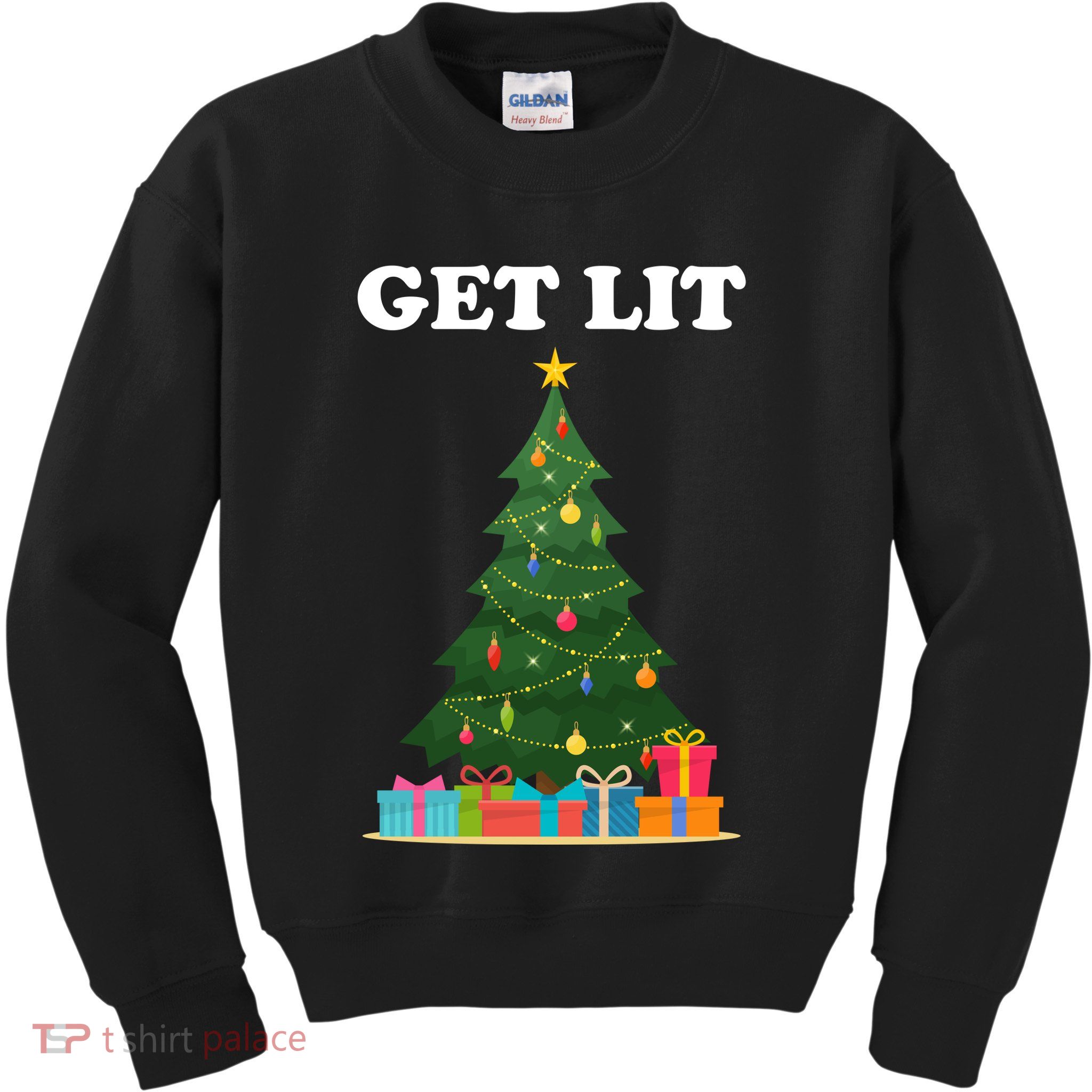 Get Lit Funny Christmas Kids Sweatshirt