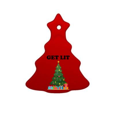 Get Lit Funny Christmas Ceramic Tree Ornament