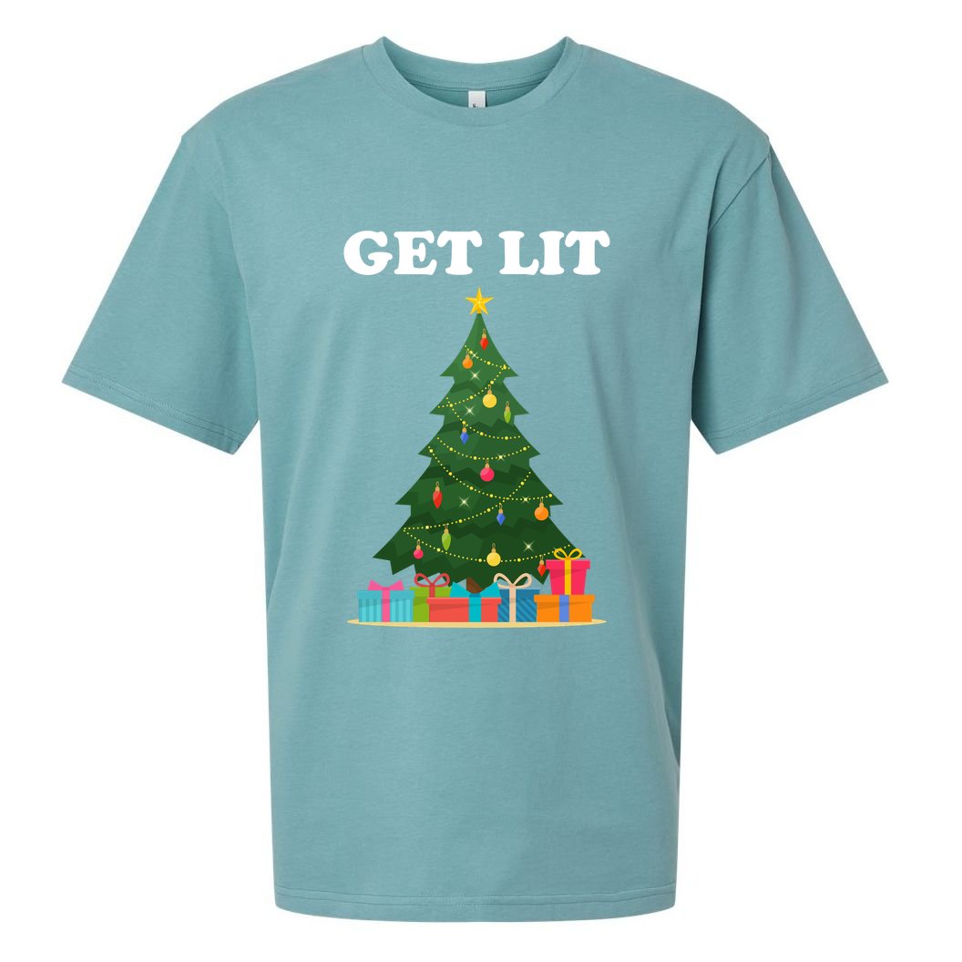 Get Lit Funny Christmas Sueded Cloud Jersey T-Shirt