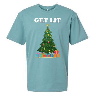 Get Lit Funny Christmas Sueded Cloud Jersey T-Shirt