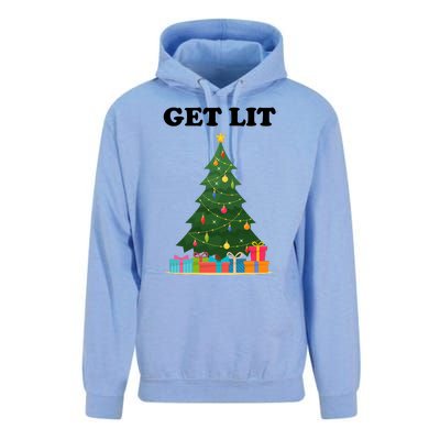 Get Lit Funny Christmas Unisex Surf Hoodie