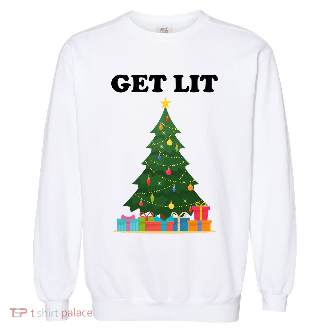 Get Lit Funny Christmas Garment-Dyed Sweatshirt