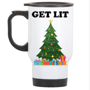 Get Lit Funny Christmas Stainless Steel Travel Mug