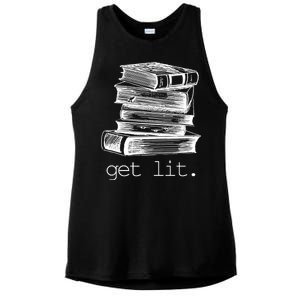 Get Lit Read Books Ladies PosiCharge Tri-Blend Wicking Tank