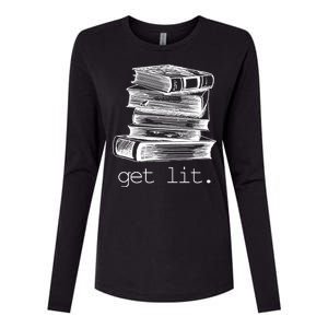 Get Lit Read Books Womens Cotton Relaxed Long Sleeve T-Shirt