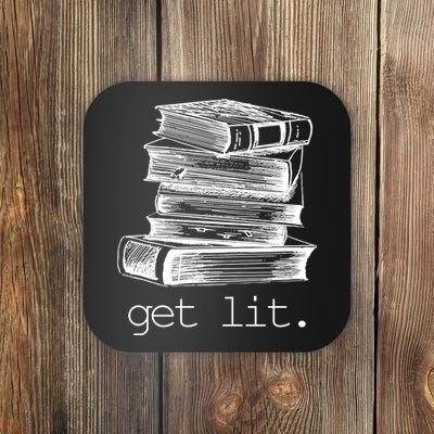 Get Lit Read Books Coaster