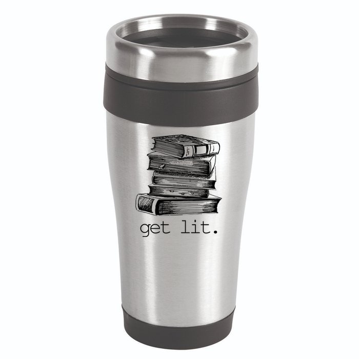 Get Lit Read Books 16oz Travel Tumbler