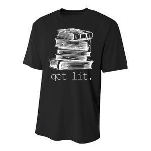 Get Lit Read Books Youth Performance Sprint T-Shirt