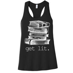 Get Lit Read Books Women's Racerback Tank