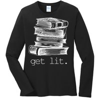 Get Lit Read Books Ladies Long Sleeve Shirt