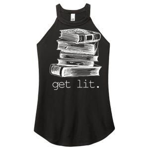 Get Lit Read Books Women's Perfect Tri Rocker Tank