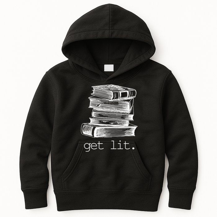 Get Lit Read Books Kids Hoodie
