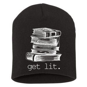 Get Lit Read Books Short Acrylic Beanie