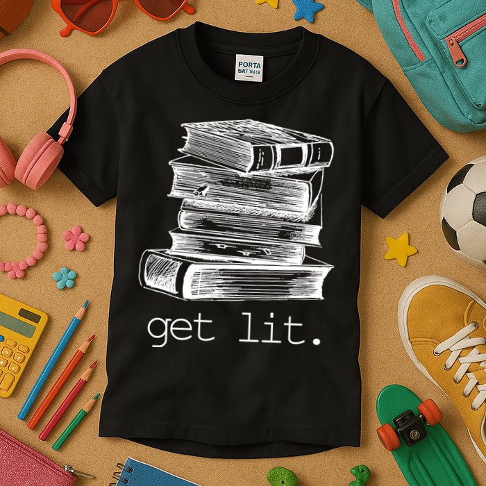 Get Lit Read Books Kids T-Shirt