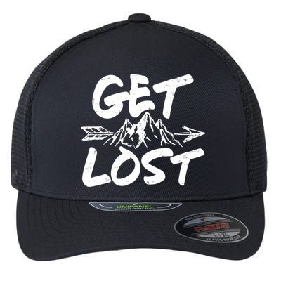 Get Lost Nature Wilderness Lover Flexfit Unipanel Trucker Cap