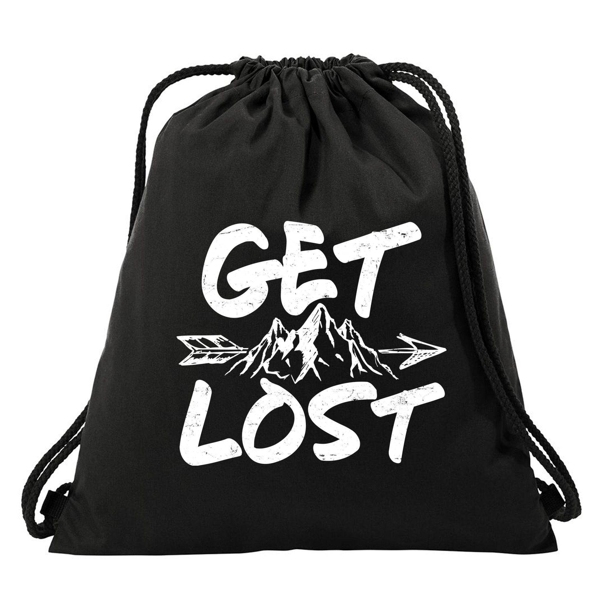 Get Lost Nature Wilderness Lover Drawstring Bag