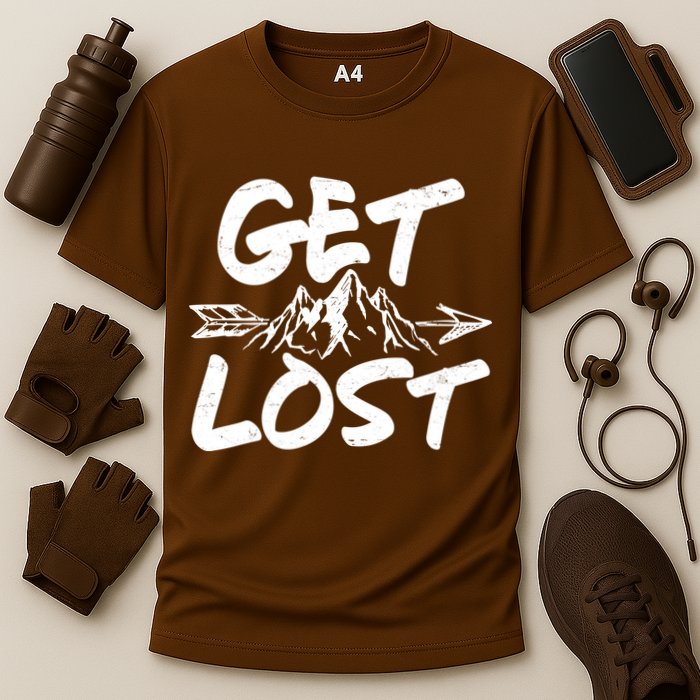 Get Lost Nature Wilderness Lover Cooling Performance Crew T-Shirt