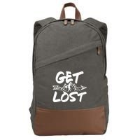 Get Lost Nature Wilderness Lover Cotton Canvas Backpack