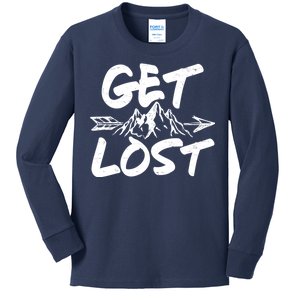 Get Lost Nature Wilderness Lover Kids Long Sleeve Shirt