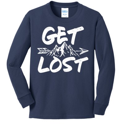 Get Lost Nature Wilderness Lover Kids Long Sleeve Shirt