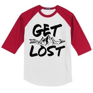 Get Lost Nature Wilderness Lover Kids Colorblock Raglan Jersey