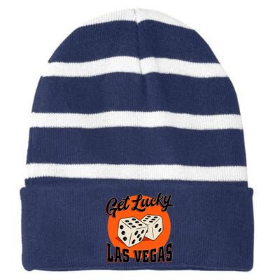 Get Lucky Las Vegas Striped Beanie with Solid Band