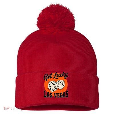 Get Lucky Las Vegas Pom Pom 12in Knit Beanie