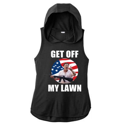 Get Off My Lawn Ken And Karen Ladies PosiCharge Tri-Blend Wicking Draft Hoodie Tank