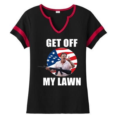 Get Off My Lawn Ken And Karen Ladies Halftime Notch Neck Tee