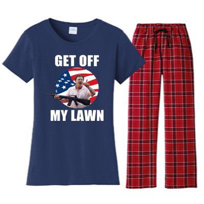 Get Off My Lawn Ken And Karen Women's Flannel Pajama Set