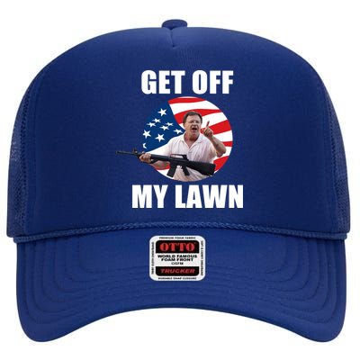 Get Off My Lawn Ken And Karen High Crown Mesh Back Trucker Hat