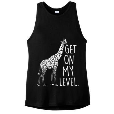 Get On My Level Giraffe Ladies PosiCharge Tri-Blend Wicking Tank