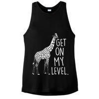 Get On My Level Giraffe Ladies PosiCharge Tri-Blend Wicking Tank