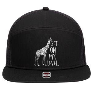 Get On My Level Giraffe 7 Panel Mesh Trucker Snapback Hat