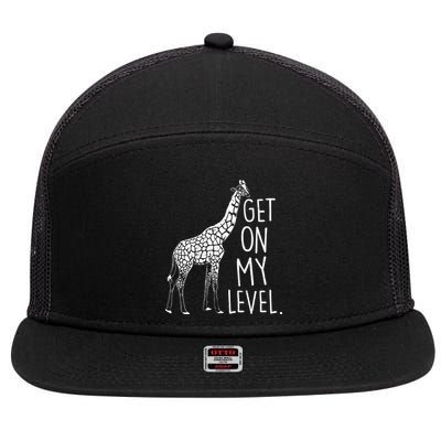 Get On My Level Giraffe 7 Panel Mesh Trucker Snapback Hat