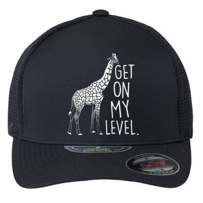 Get On My Level Giraffe Flexfit Unipanel Trucker Cap